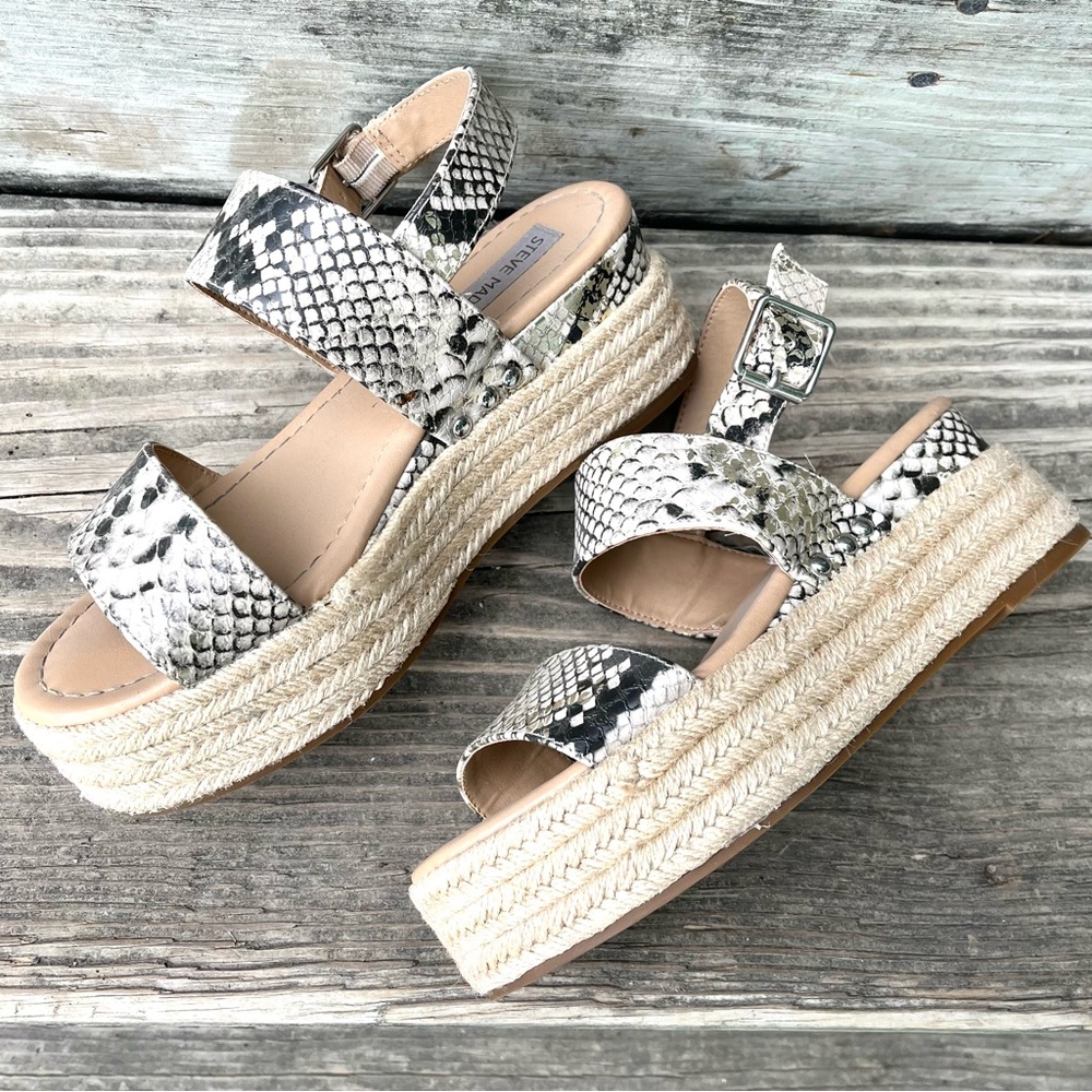 Steve Madden Python Platform Sandals Size 6 - image 4